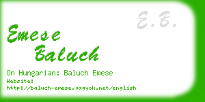 emese baluch business card